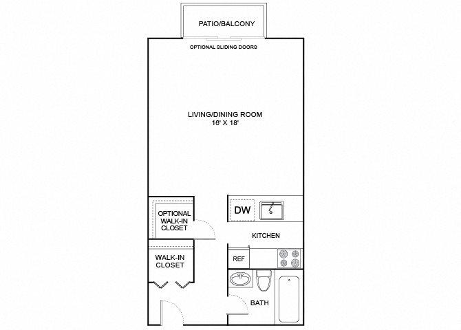 acorn studio 1 bath 440 sf